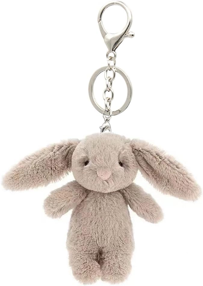 Monogram Keychain Leather - Cute Bunny Plush Keychain for Backpack,