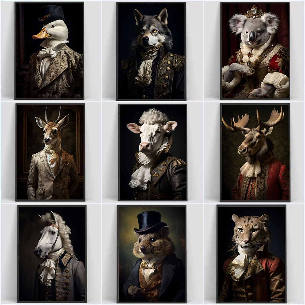 Pet Portrait Custom - Aristocrat Animals Portrait Posters and Prints