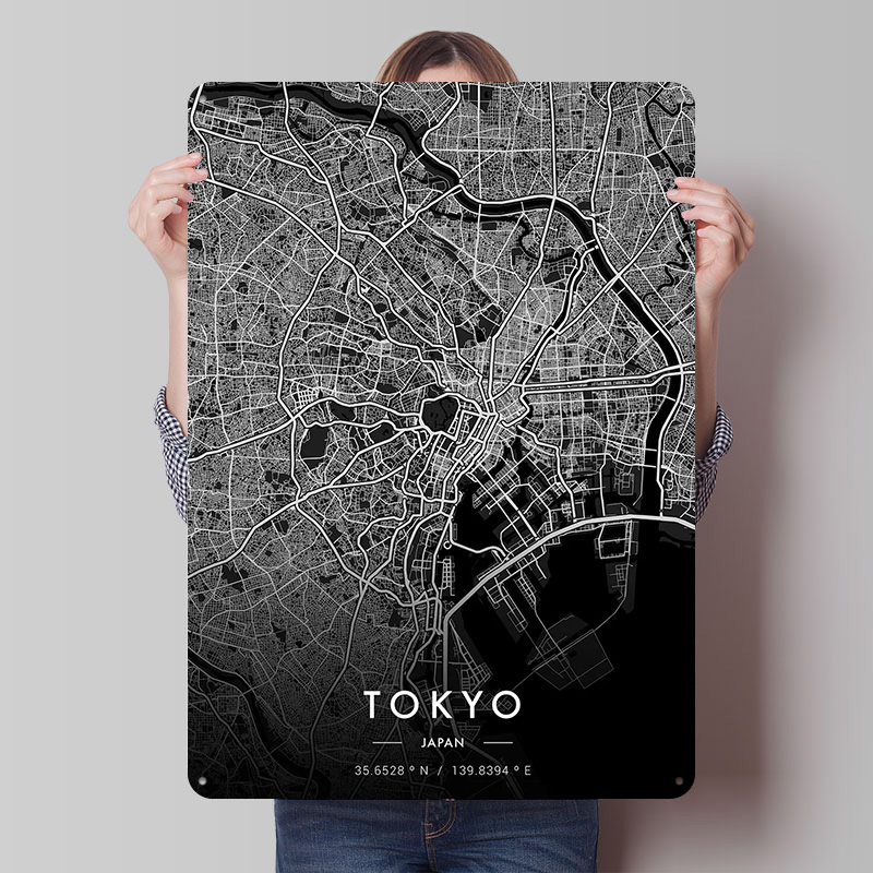 Custom Map Poster - Tokyo City Map Dark Printed Poster
