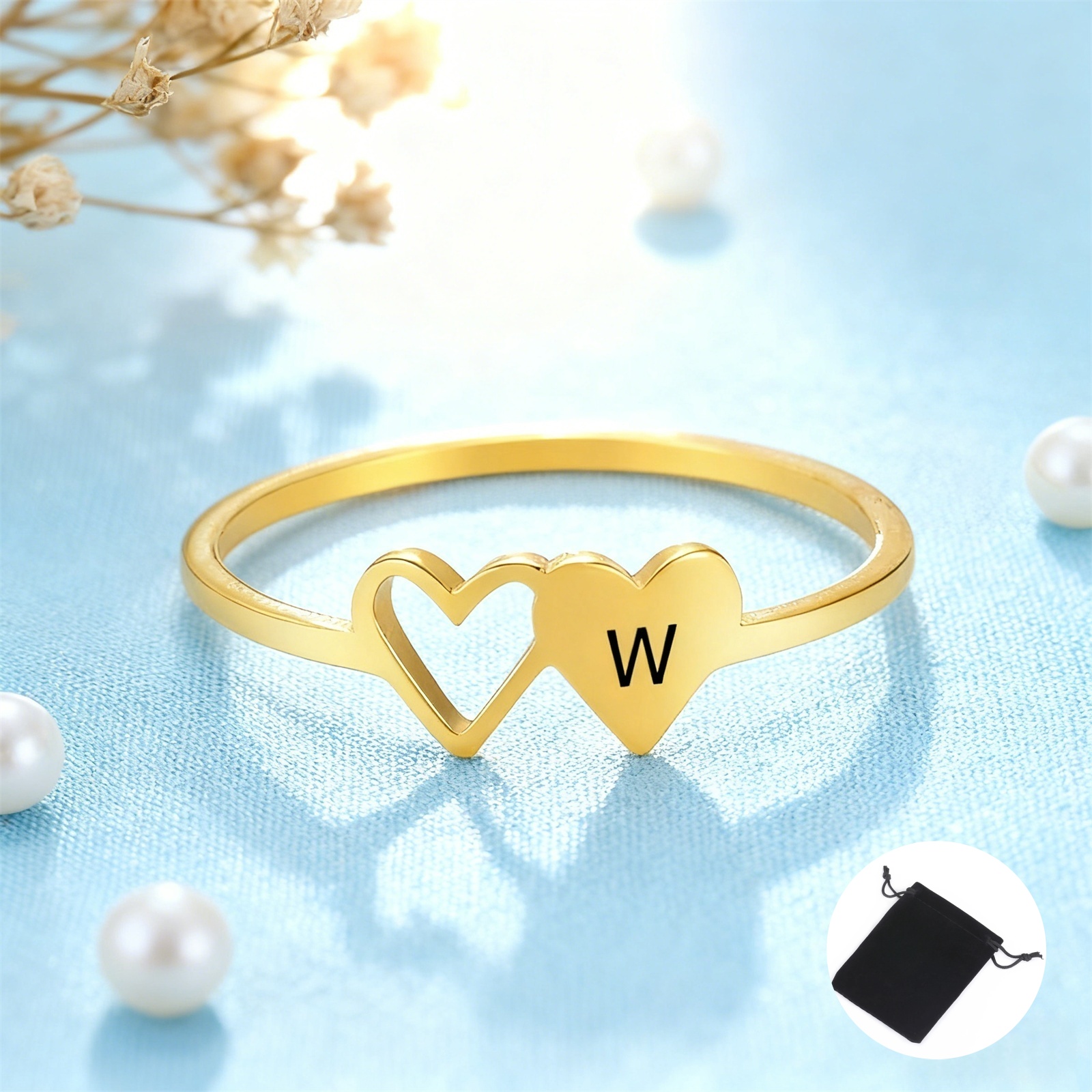 Customized Name Initial Double - Initial Ring Custom ulasan dan harga
