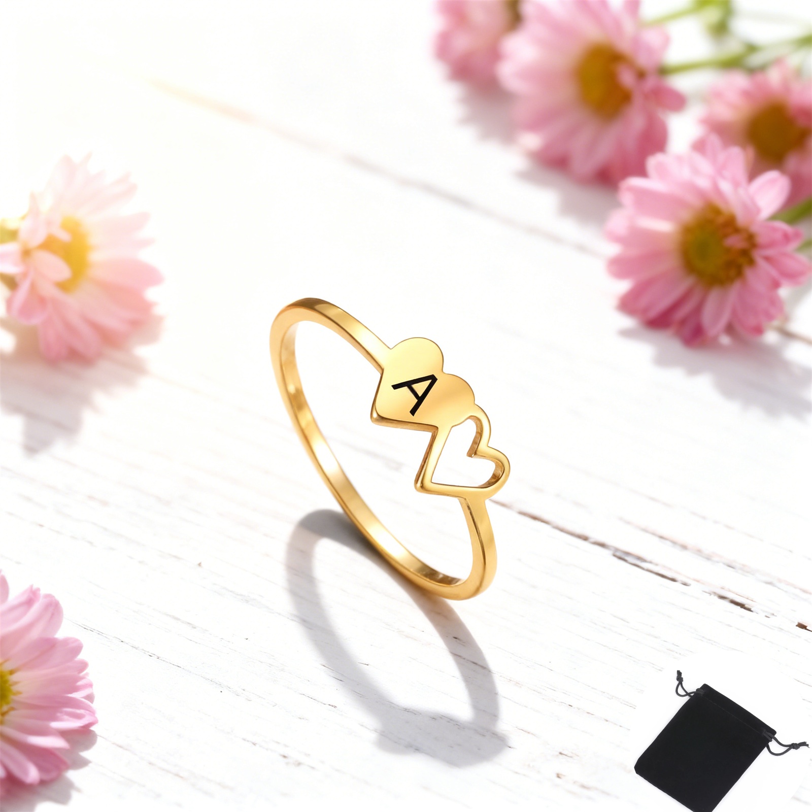 Customized Name Initial Double - Initial Ring Custom ulasan dan harga