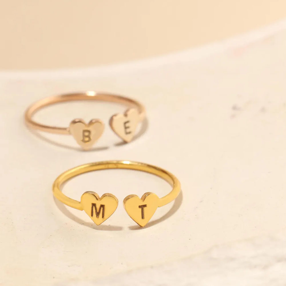 COOLTIME Custom Heart Initial  - Initial Ring Custom ulasan dan harga