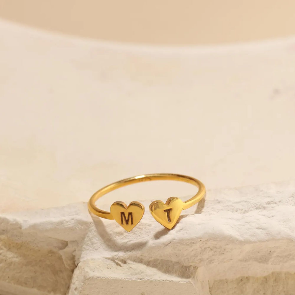 COOLTIME Custom Heart Initial  - Initial Ring Custom ulasan dan harga