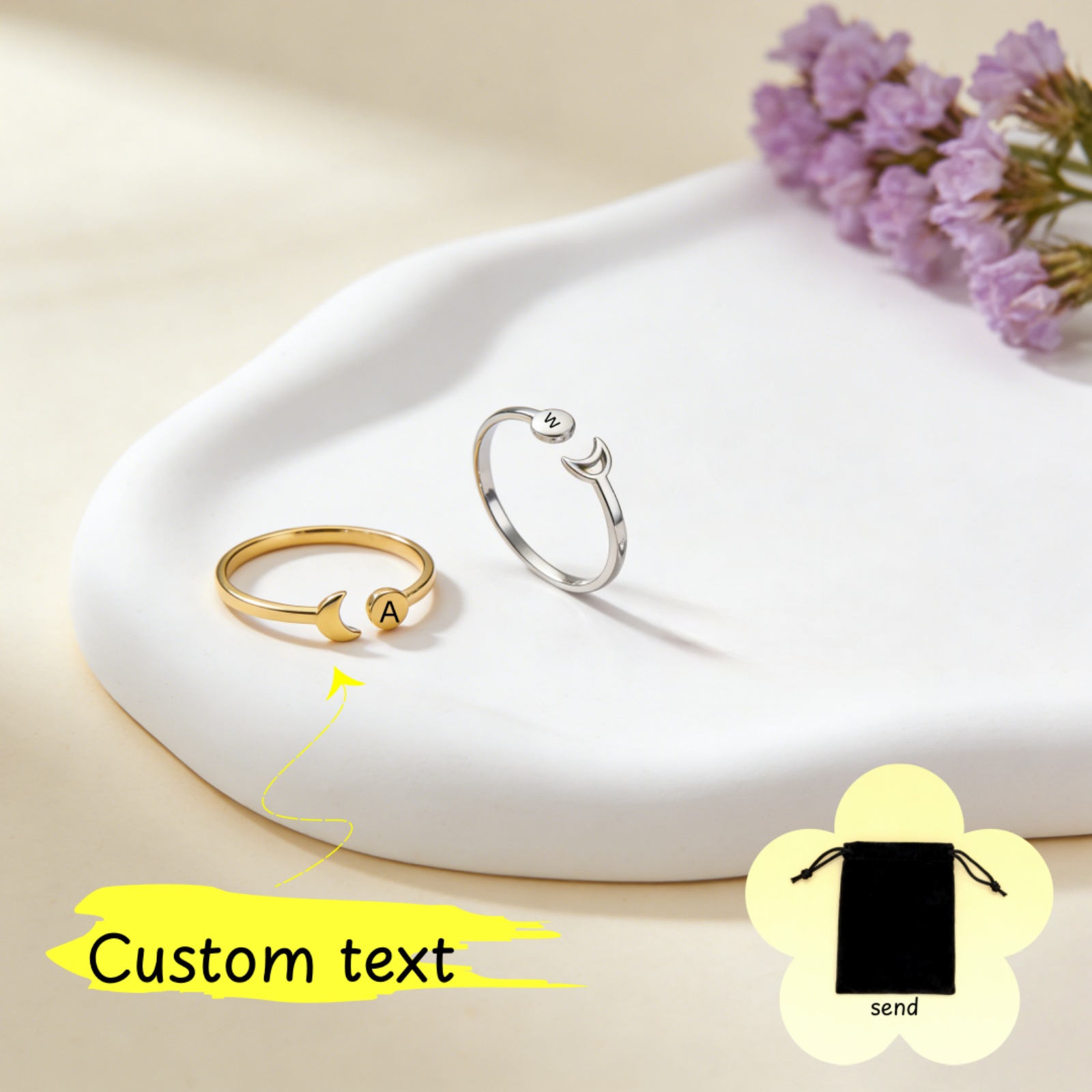 Customized Name A-Z Initial Re - Initial Ring Custom ulasan dan harga