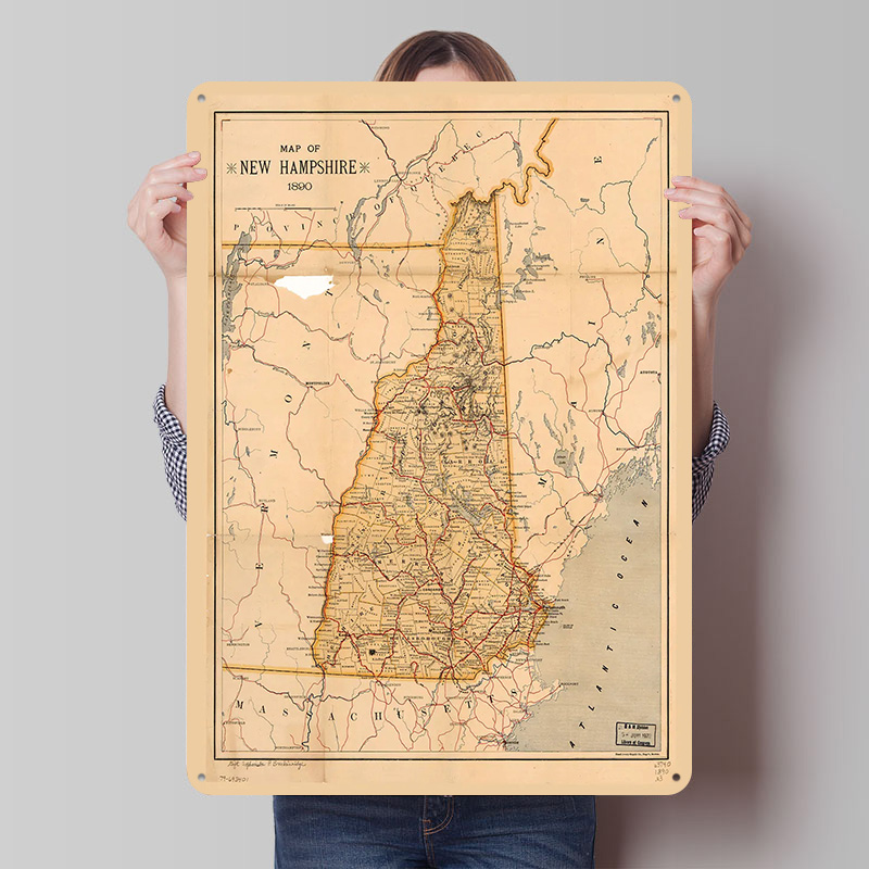 New Hampshire Map 1890 Poster  - Custom Map Poster ulasan dan harga