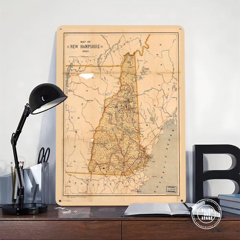 New Hampshire Map 1890 Poster  - Custom Map Poster ulasan dan harga