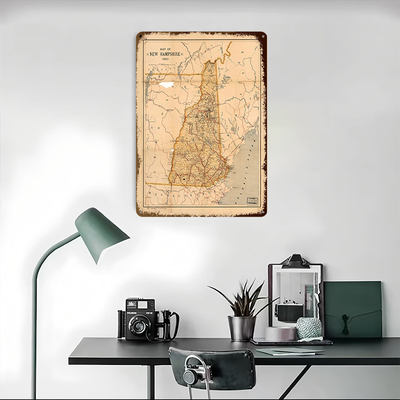 New Hampshire Map 1890 Poster  - Custom Map Poster ulasan dan harga