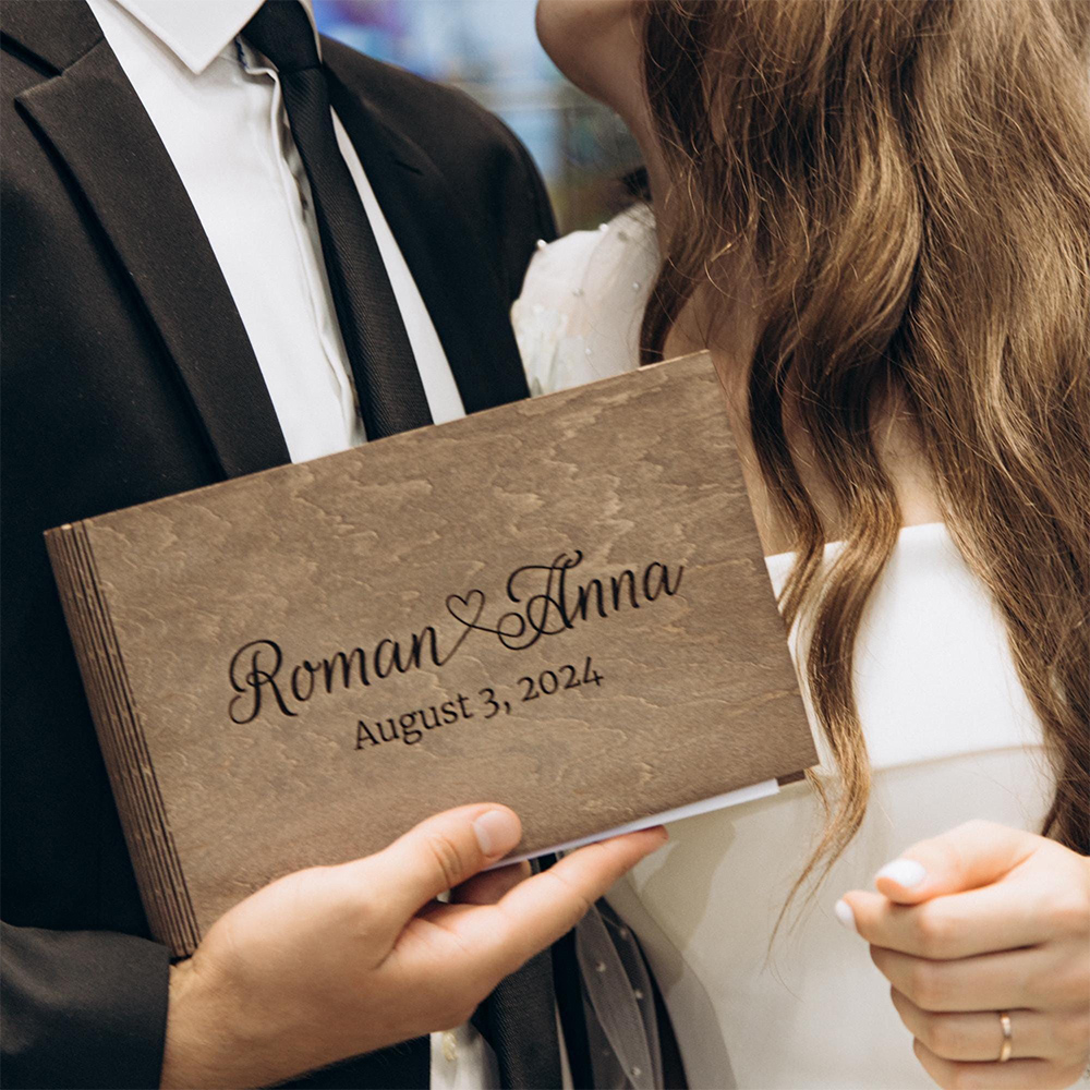 Personalized Wooden GuestBook  - Custom Photo Book ulasan dan harga