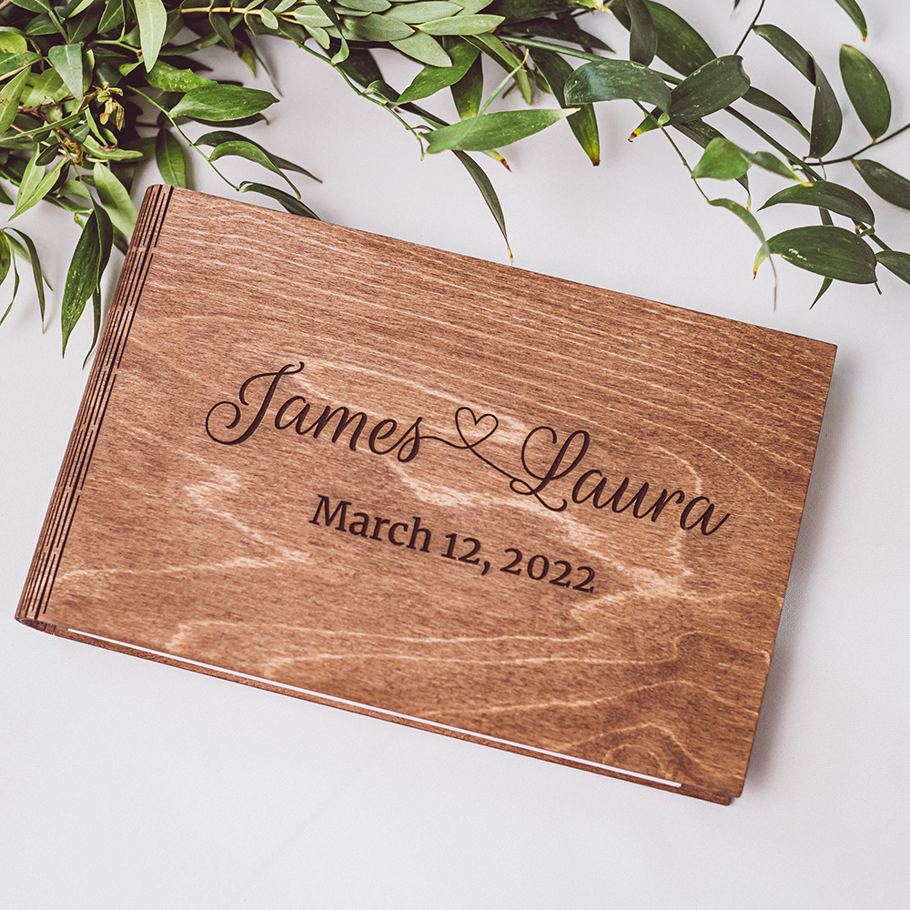 Personalized Wooden GuestBook  - Custom Photo Book ulasan dan harga