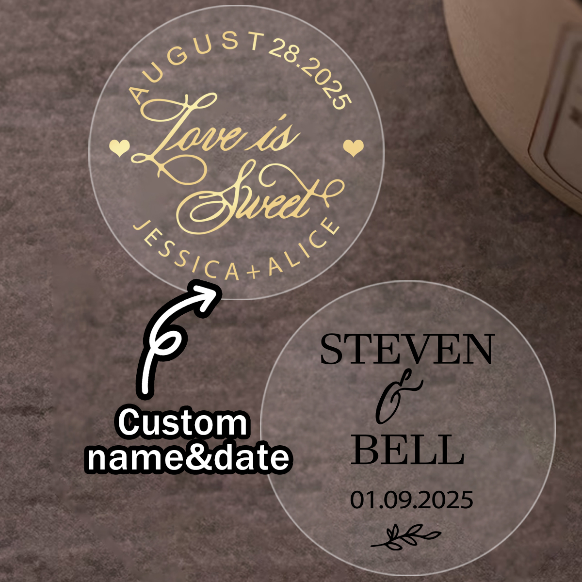30-240pcs Custom Text Round Tr - Personalised Candle Label ulasan dan harga