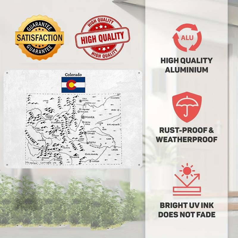 Hand Drawn Map of Colorado 3D  - Custom Map Poster ulasan dan harga