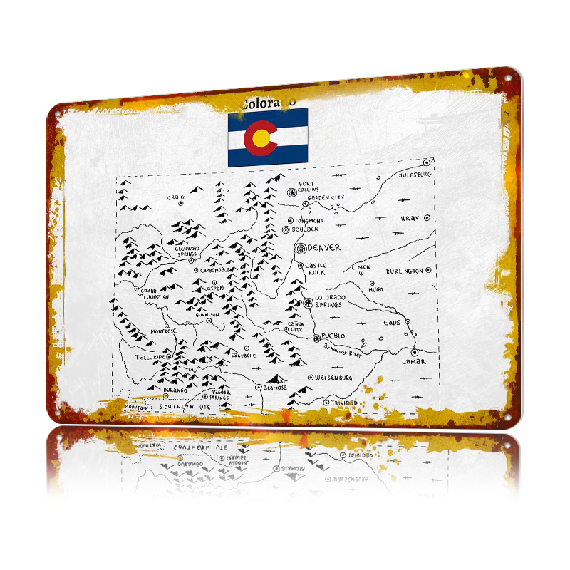 Hand Drawn Map of Colorado 3D  - Custom Map Poster ulasan dan harga