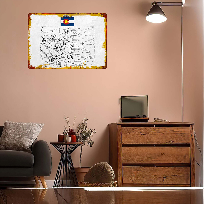 Hand Drawn Map of Colorado 3D  - Custom Map Poster ulasan dan harga