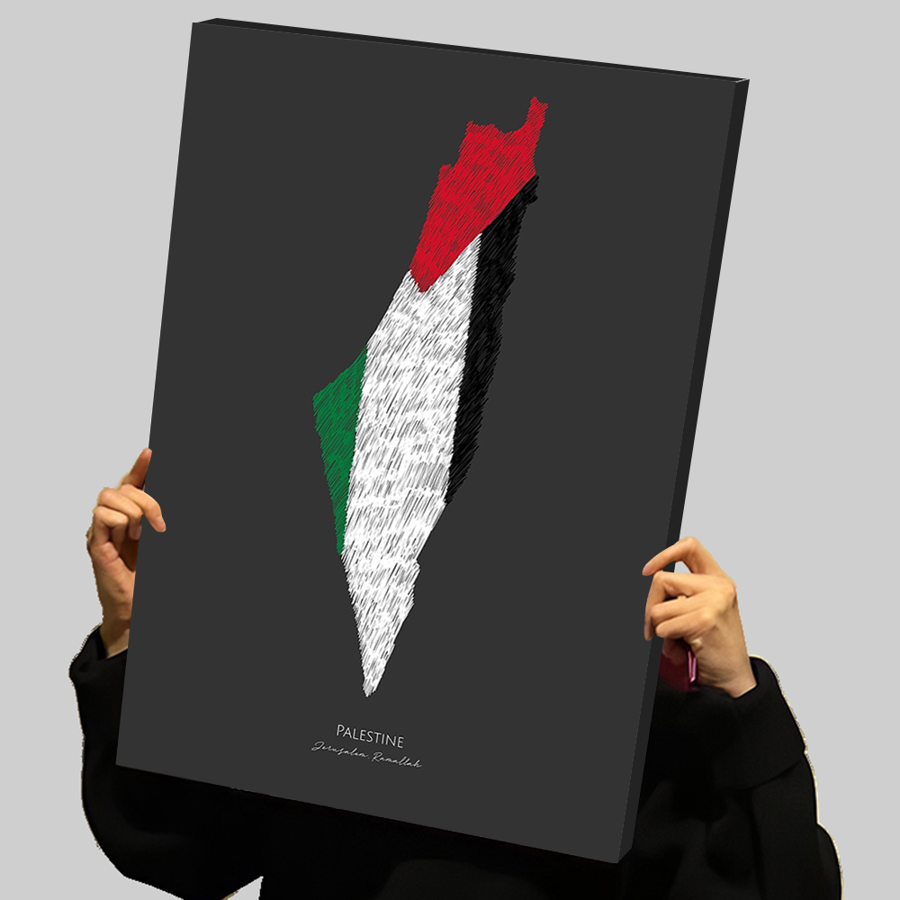 PALESTINE FLAG LINE Map Prints - Custom Map Poster ulasan dan harga