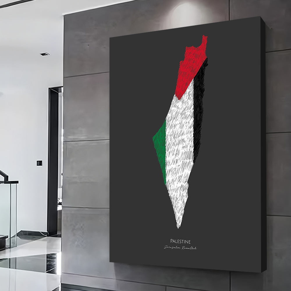 PALESTINE FLAG LINE Map Prints - Custom Map Poster ulasan dan harga