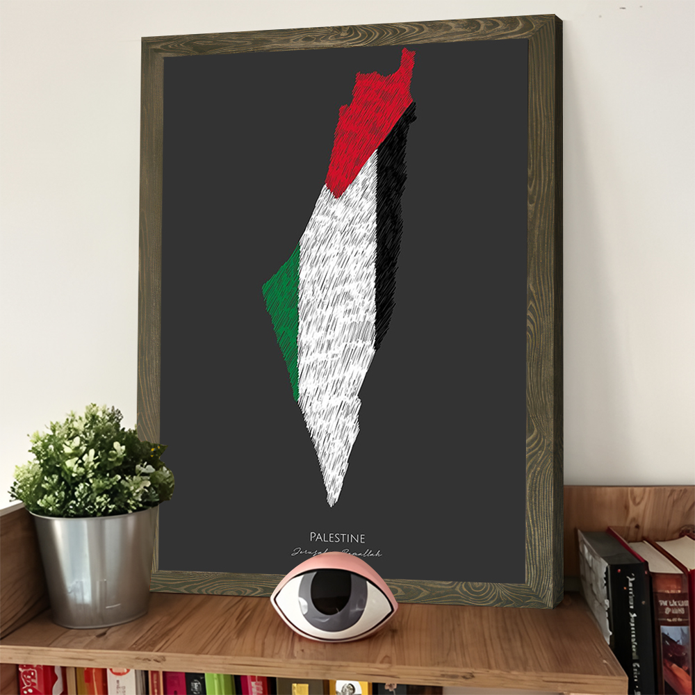 PALESTINE FLAG LINE Map Prints - Custom Map Poster ulasan dan harga