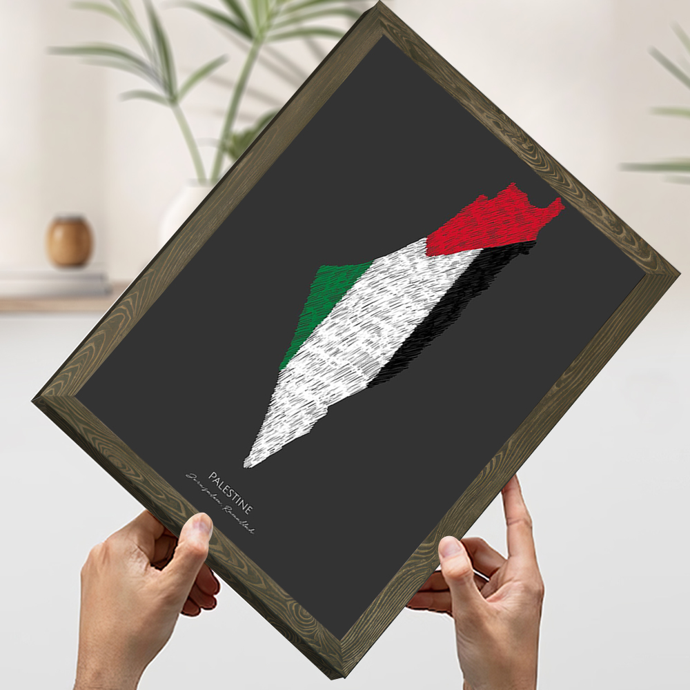 PALESTINE FLAG LINE Map Prints - Custom Map Poster ulasan dan harga