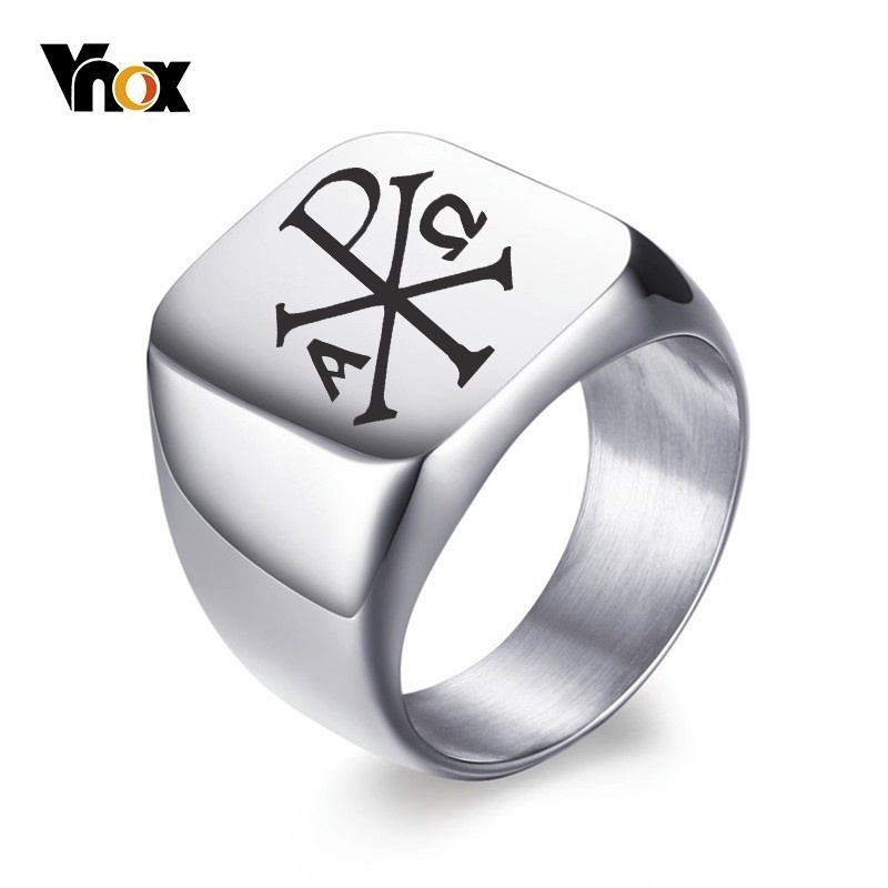 Vnox Free Personalized Stamp R - Initial Ring Custom ulasan dan harga