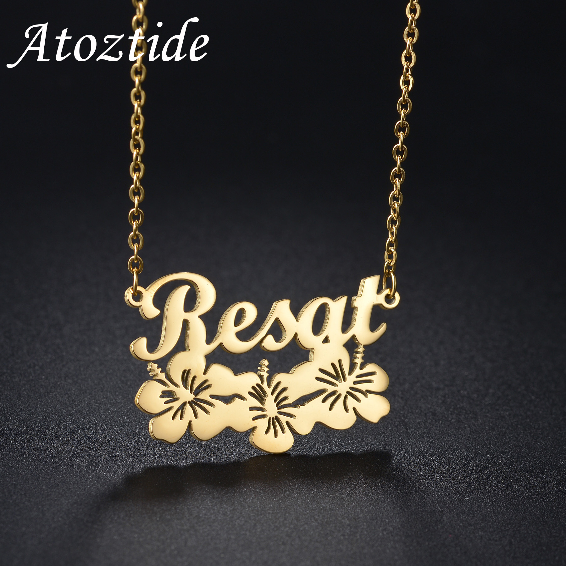 Atoztide Personalized Custom P - Birth Flower Necklace ulasan dan harga