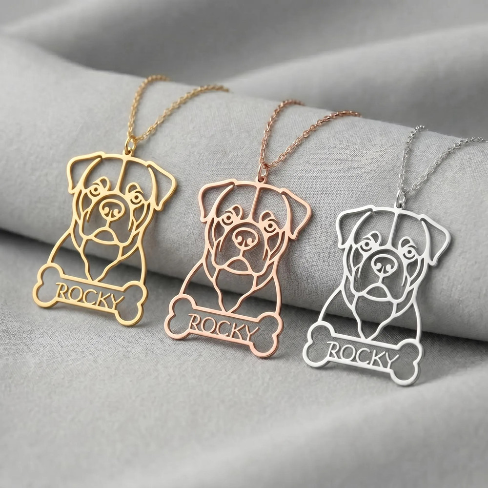 Personalized Custom Dog Breed  - Birth Flower Necklace ulasan dan harga