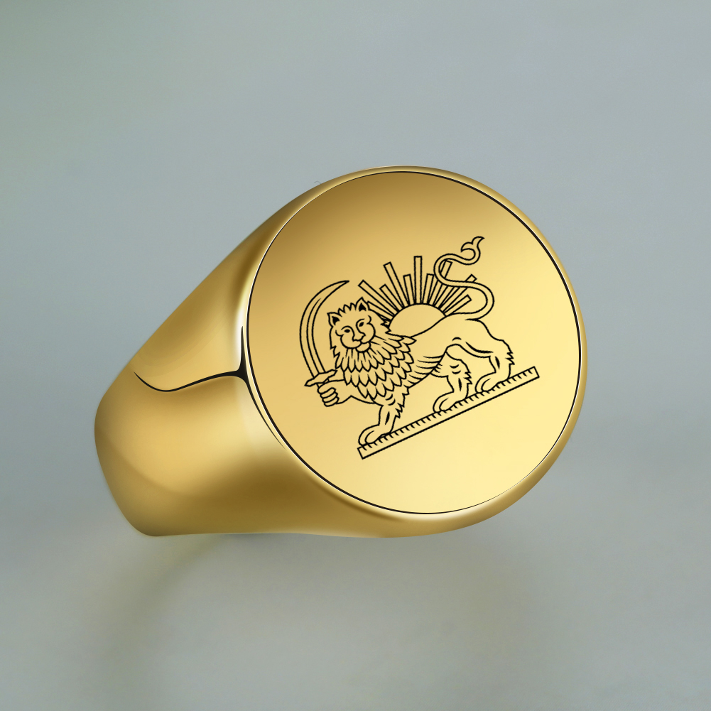 Iran Lion and Sun Finger Ring  - Initial Ring Custom ulasan dan harga