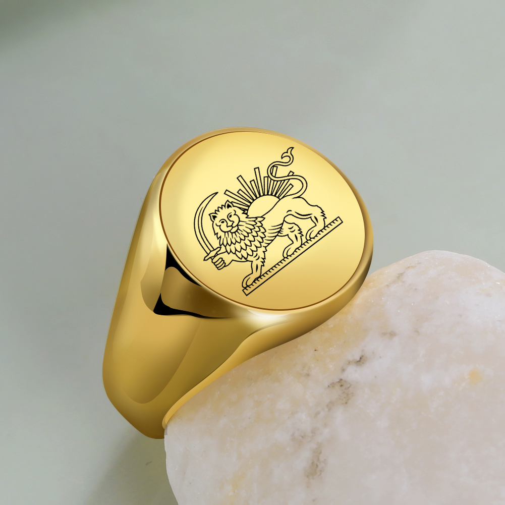 Iran Lion and Sun Finger Ring  - Initial Ring Custom ulasan dan harga