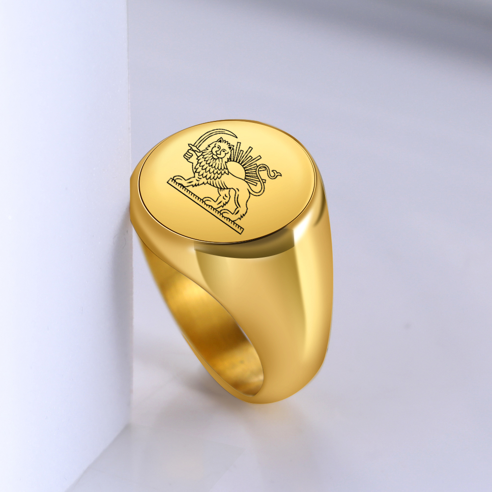 Iran Lion and Sun Finger Ring  - Initial Ring Custom ulasan dan harga
