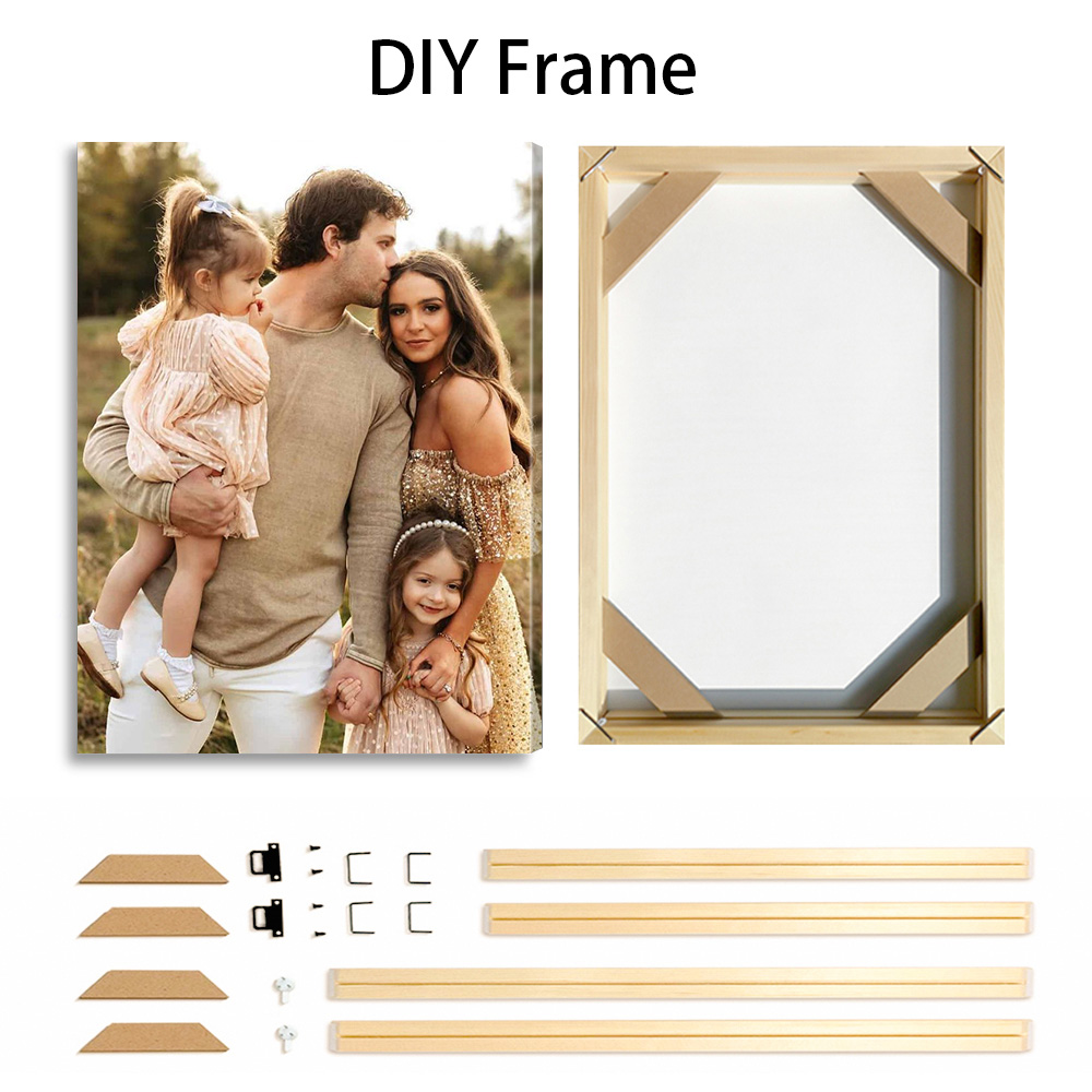 1 Pc Customized Photos on Canv - Engraved Wood Frame ulasan dan harga