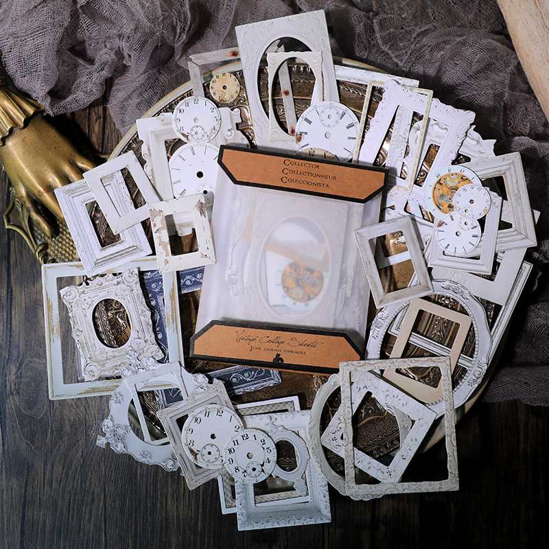 32pcs Vintage Embossed Photo F - Engraved Wood Frame ulasan dan harga