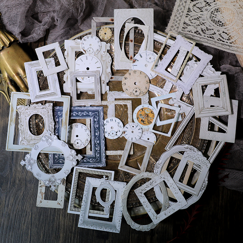 32pcs Vintage Embossed Photo F - Engraved Wood Frame ulasan dan harga