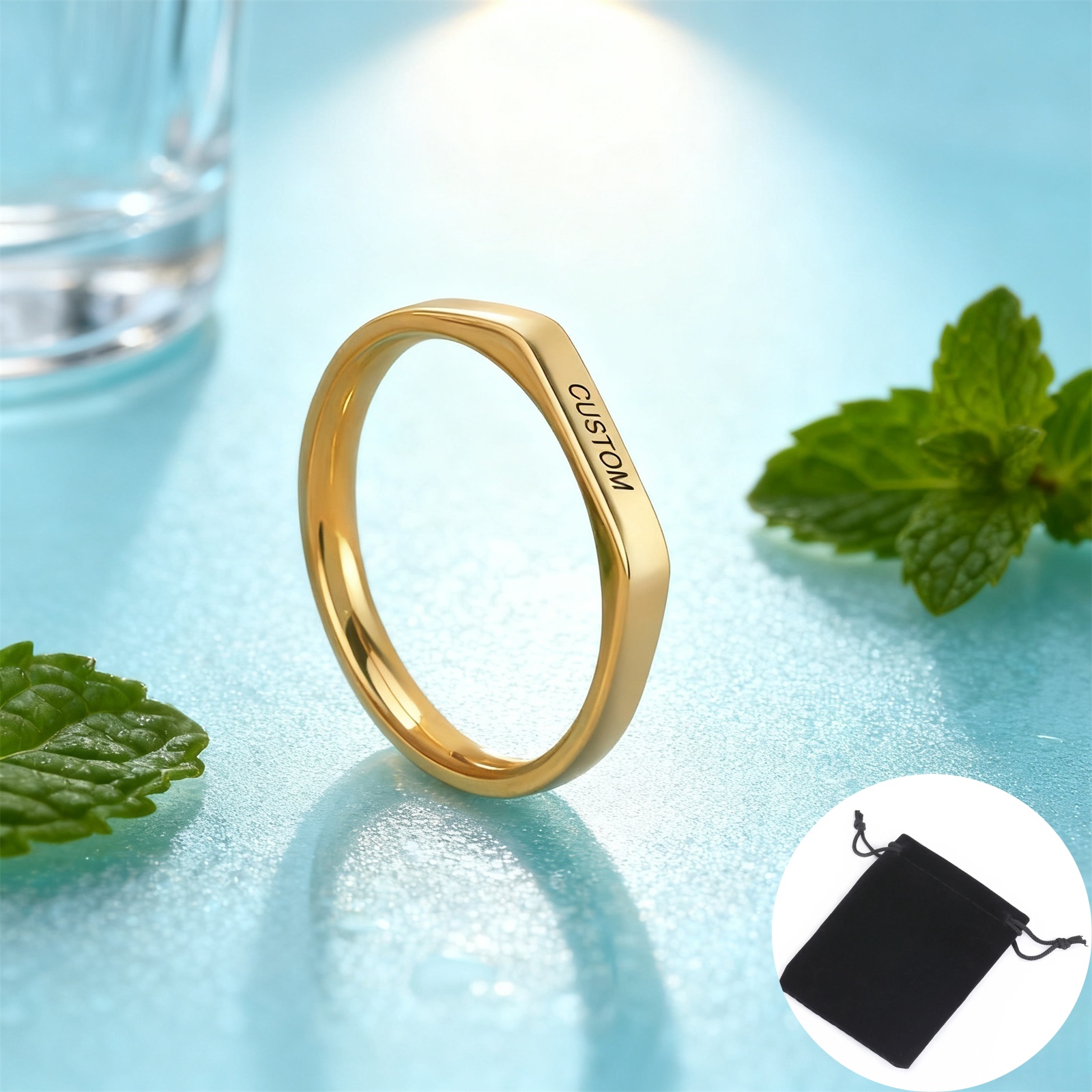Customized Date Name Ring Stai - Initial Ring Custom ulasan dan harga