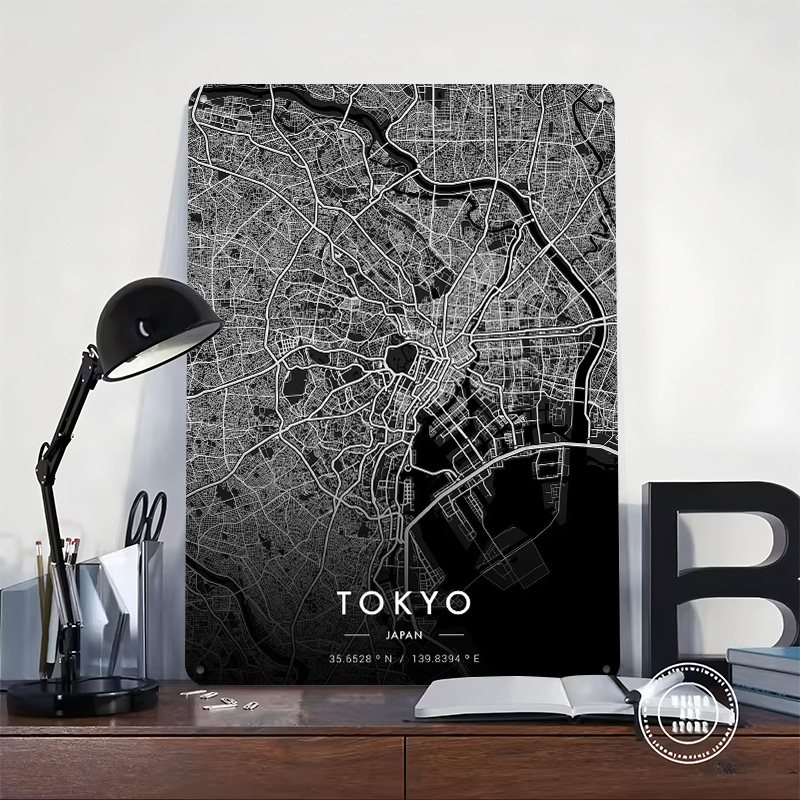 Tokyo City Map Dark Printed Po - Custom Map Poster ulasan dan harga