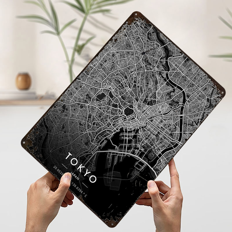 Tokyo City Map Dark Printed Po - Custom Map Poster ulasan dan harga