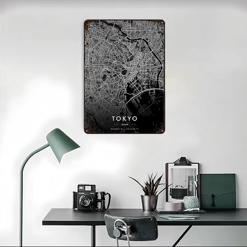 Tokyo City Map Dark Printed Po - Custom Map Poster ulasan dan harga