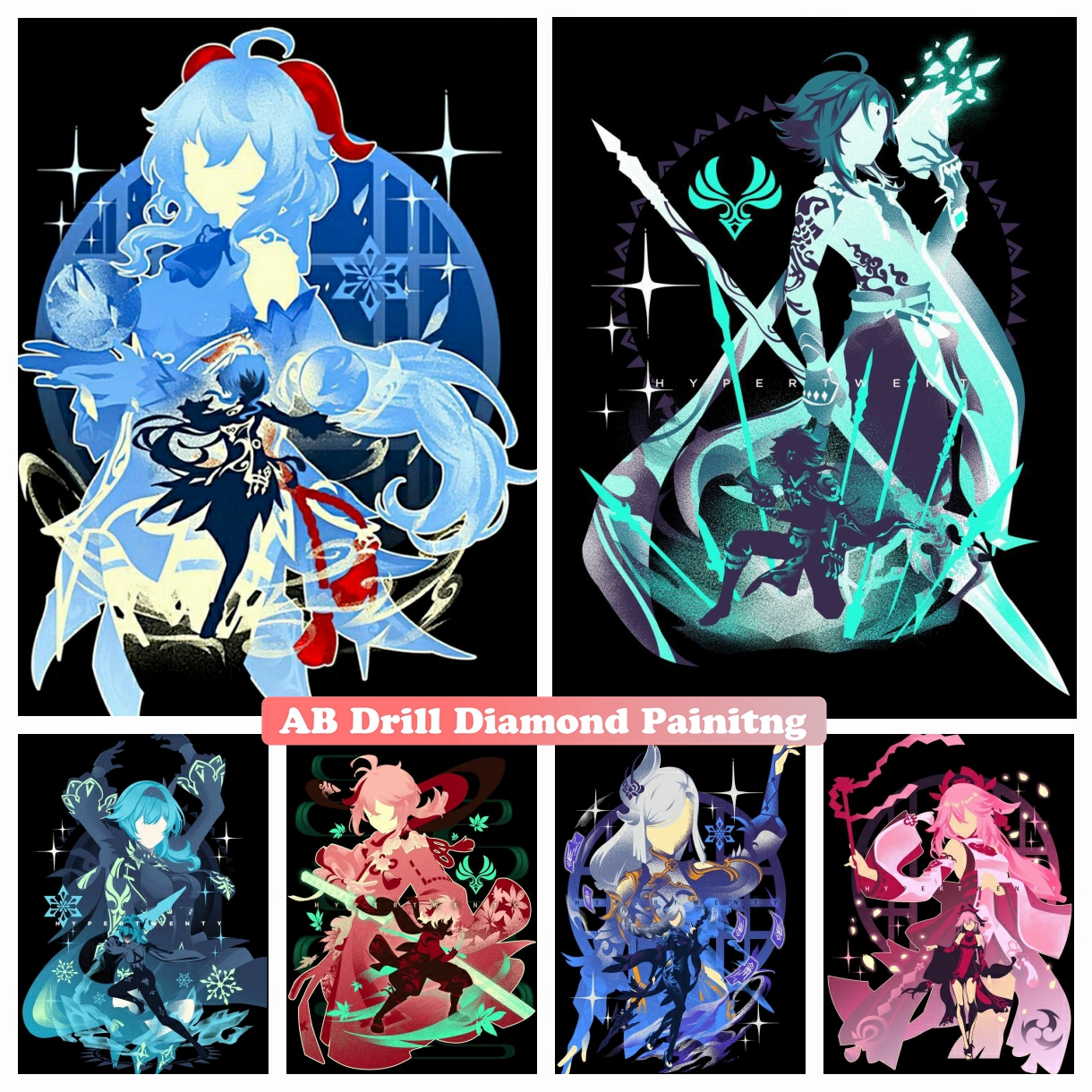 Genshin Impact 5D DIY AB Diamo - Photo Mosaic Print ulasan dan harga