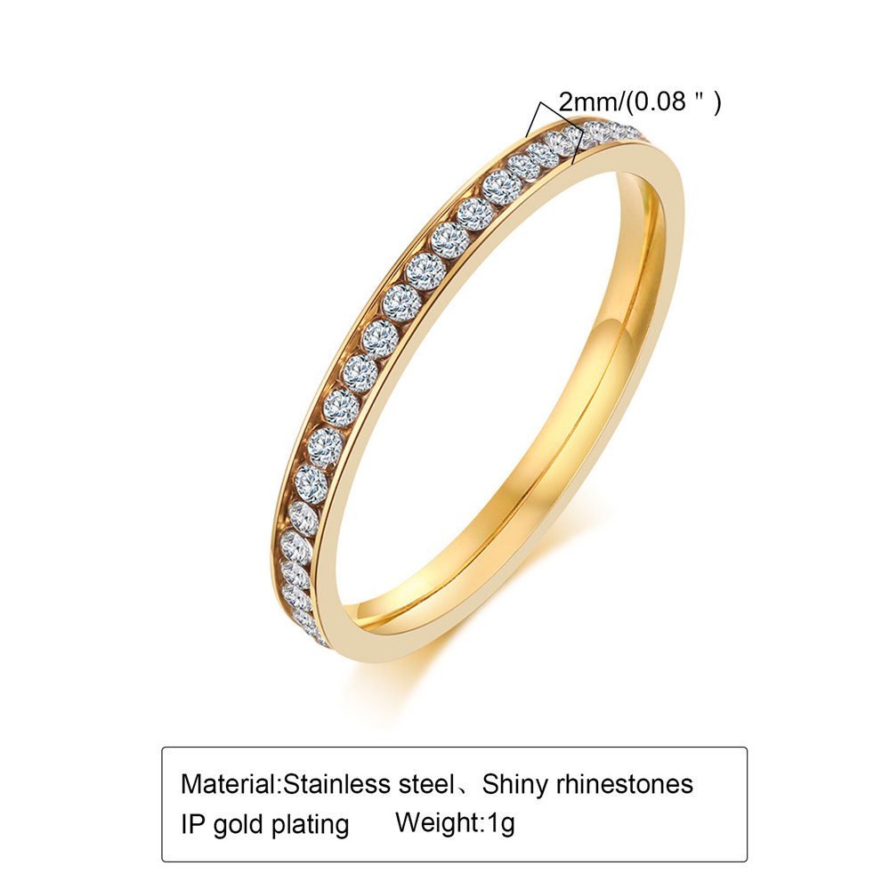 2mm Iced Out Cubic Zirconia Ri - Initial Ring Custom ulasan dan harga