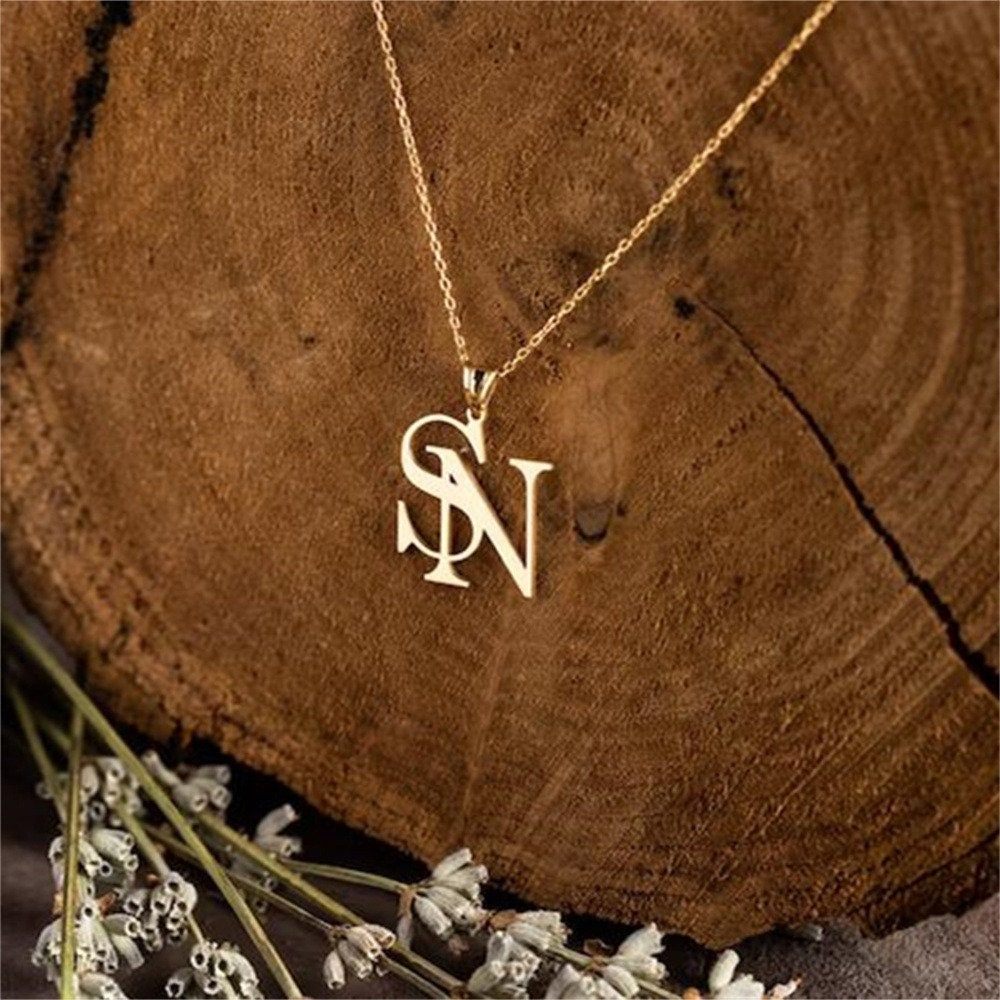 Couples Custom Initial Letter  - Birth Flower Necklace ulasan dan harga