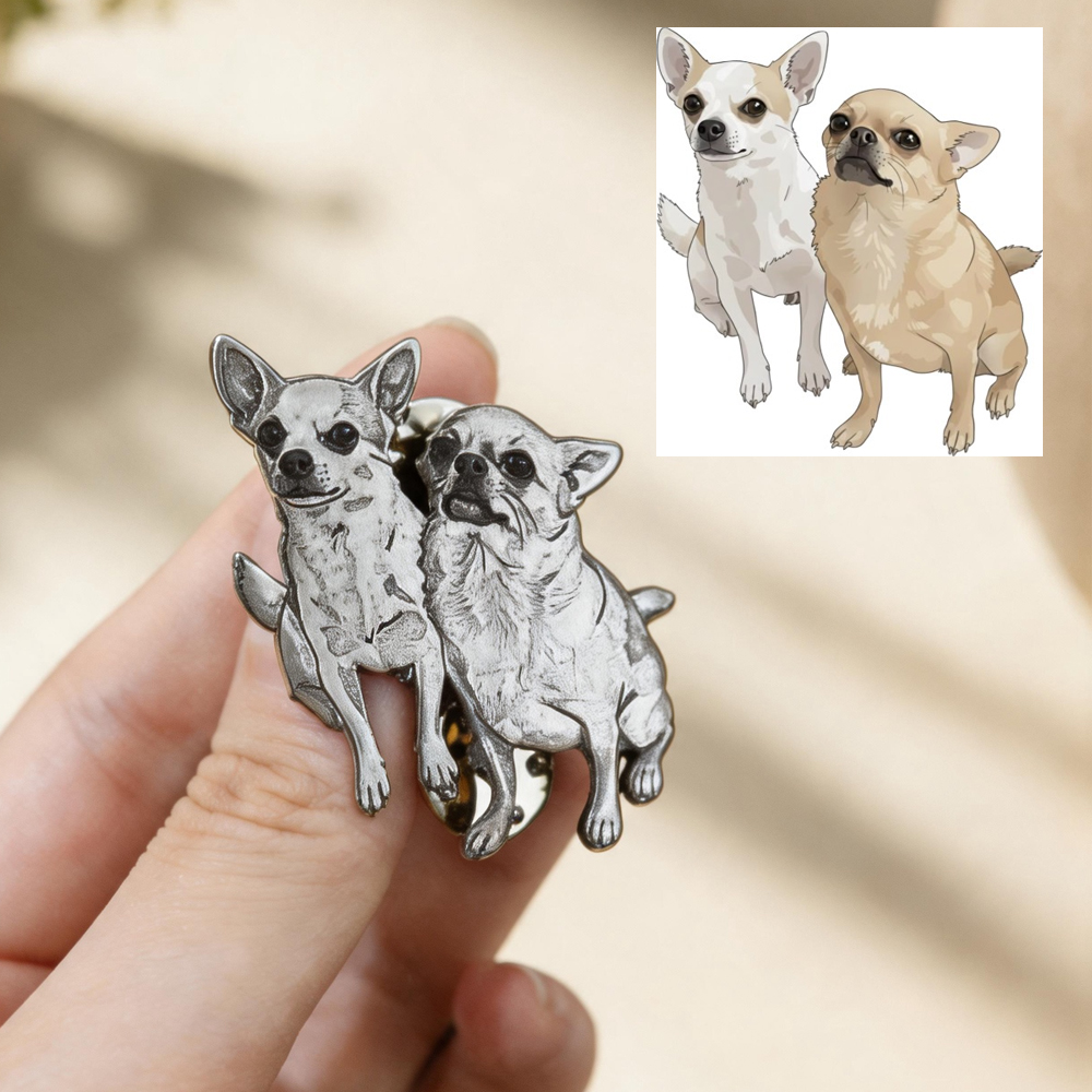 Custom Engrave Pet Photo Pins  - Pet Portrait Custom ulasan dan harga