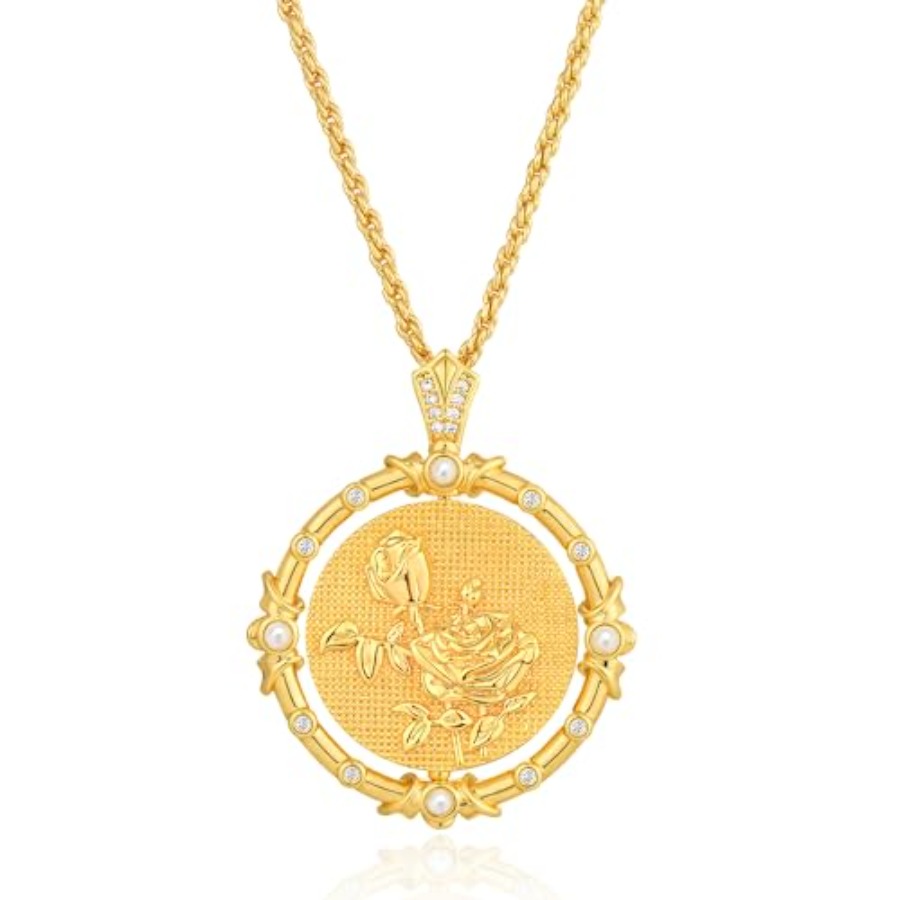 Fettero Gold Necklace for Wome - Birth Flower Necklace ulasan dan harga