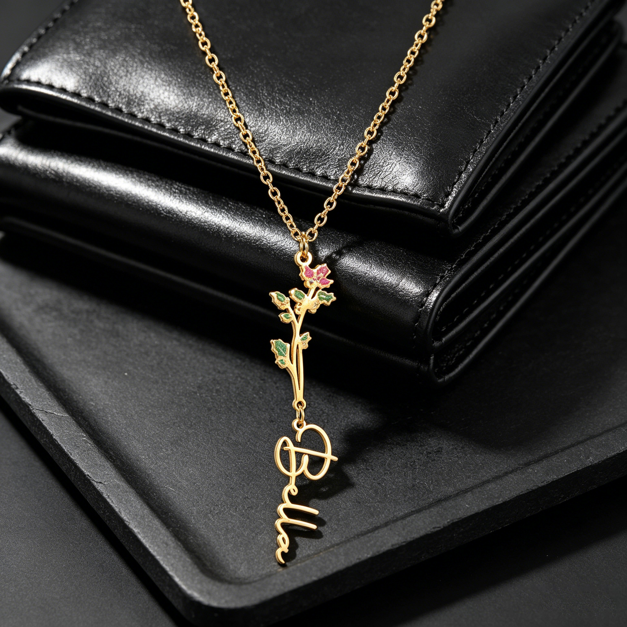 Acheerup Custom Name Necklace  - Birth Flower Necklace ulasan dan harga
