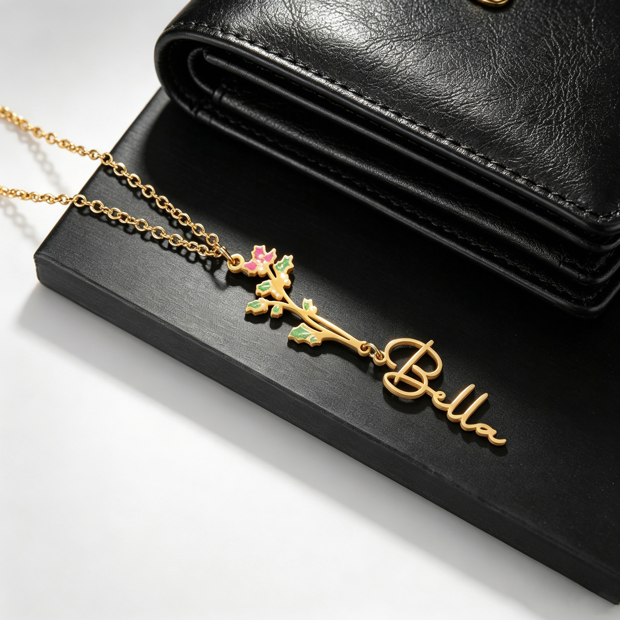 Acheerup Custom Name Necklace  - Birth Flower Necklace ulasan dan harga