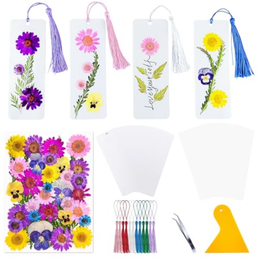 Cardstock Blank Bookmarks Set, - Dried Flower Bookmark ulasan dan harga