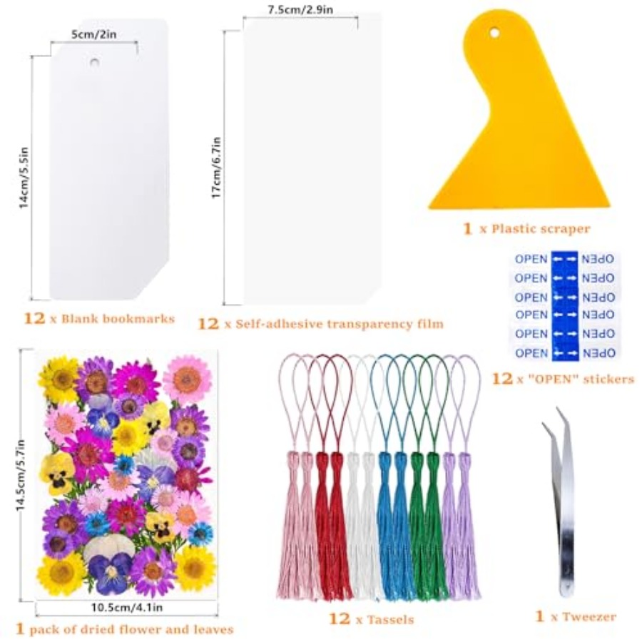 Cardstock Blank Bookmarks Set, - Dried Flower Bookmark ulasan dan harga
