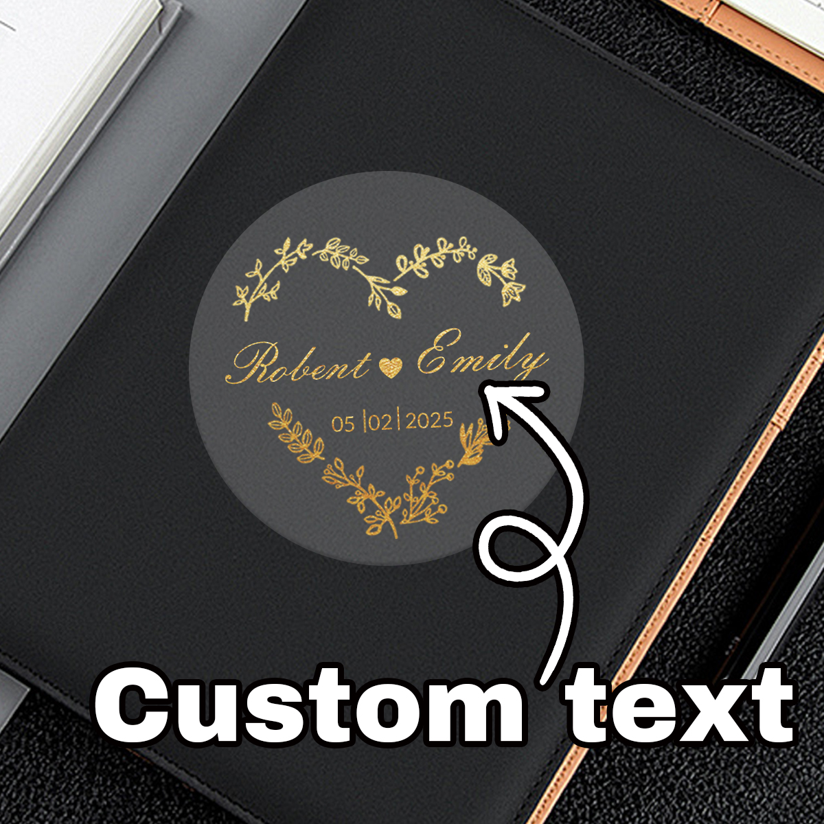 Custom Gold Foil Wedding Stick - Personalised Candle Label ulasan dan harga