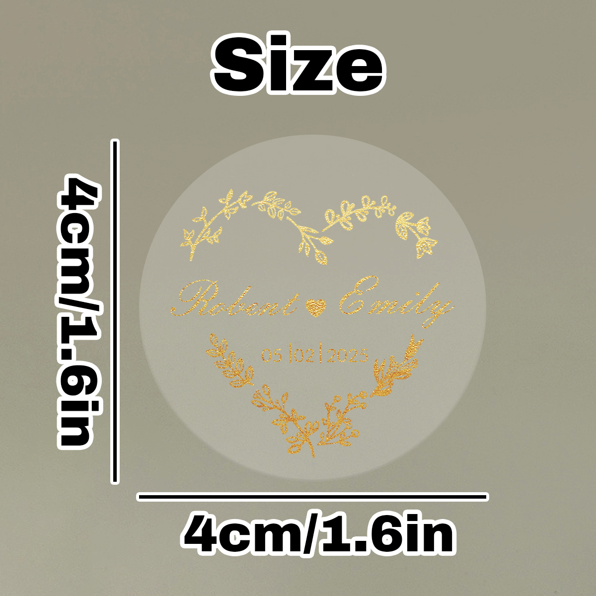 Custom Gold Foil Wedding Stick - Personalised Candle Label ulasan dan harga